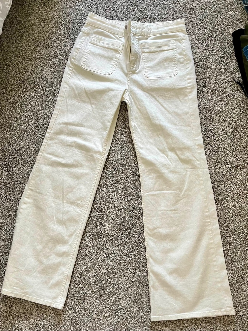 ME+EM Cream Pants with Branded Waistband